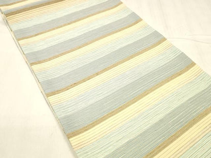 平和屋着物＊夏物 全通柄袋帯 モール織 横段文 上代28万 正絹 逸品 DABD6688cm