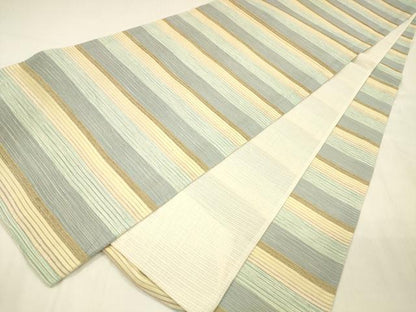 平和屋着物＊夏物 全通柄袋帯 モール織 横段文 上代28万 正絹 逸品 DABD6688cm
