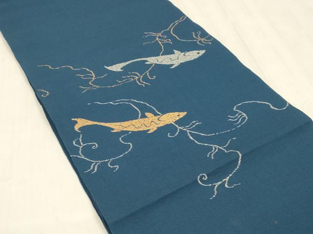 平和屋着物＊夏物 龍村平蔵製 六通柄 本袋帯 もうを 金銀糸 正絹 逸品 DABD6696cm
