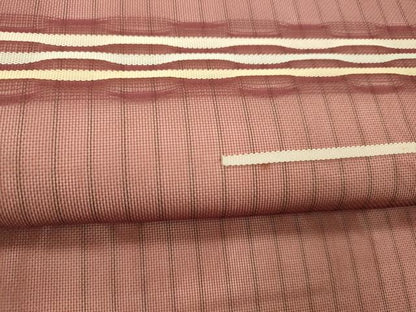平和屋着物＊夏物 八寸名古屋帯 横段文 正絹 逸品 DABD6702cm