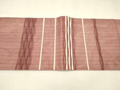 平和屋着物＊夏物 八寸名古屋帯 横段文 正絹 逸品 DABD6702cm