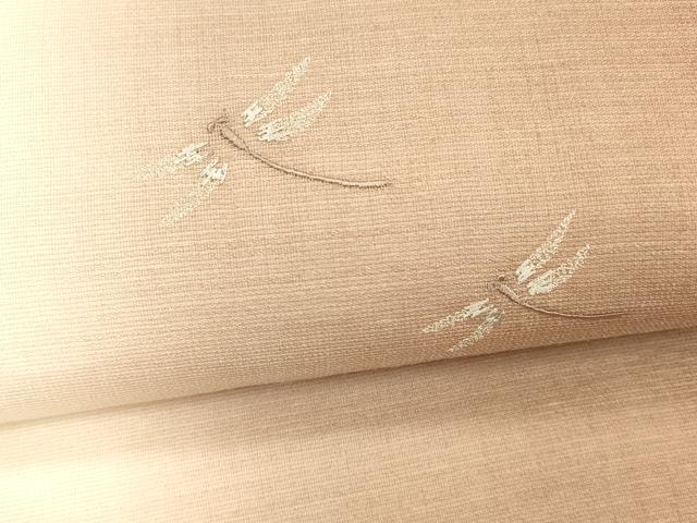 平和屋着物＊夏物 太鼓柄 京袋帯 総刺繍 蜻蛉文 DABD6703cm