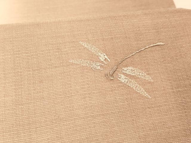 平和屋着物＊夏物 太鼓柄 京袋帯 総刺繍 蜻蛉文 DABD6703cm