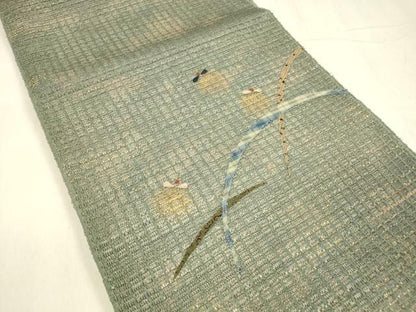 平和屋着物＊夏物 太鼓柄 本袋帯 パッチワーク 蛍芝文 金彩 正絹 逸品 DABD6704cm