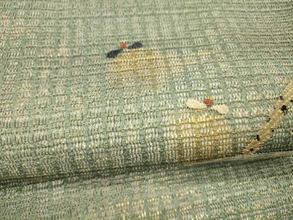 平和屋着物＊夏物 太鼓柄 本袋帯 パッチワーク 蛍芝文 金彩 正絹 逸品 DABD6704cm