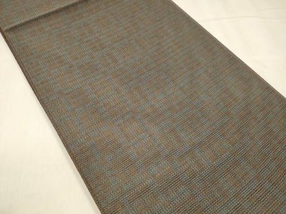 平和屋着物＊夏物 両面 全通柄袋帯 泥染 間道 幾何学文様 正絹 逸品 DABD6705cm