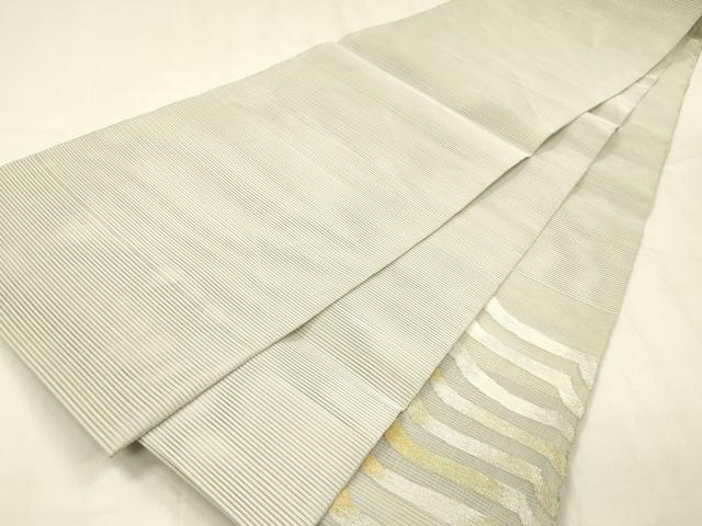 平和屋着物＊夏物　絽綴れ　太鼓柄袋帯　抽象文様　金銀糸　正絹　逸品　DABD6710cm
