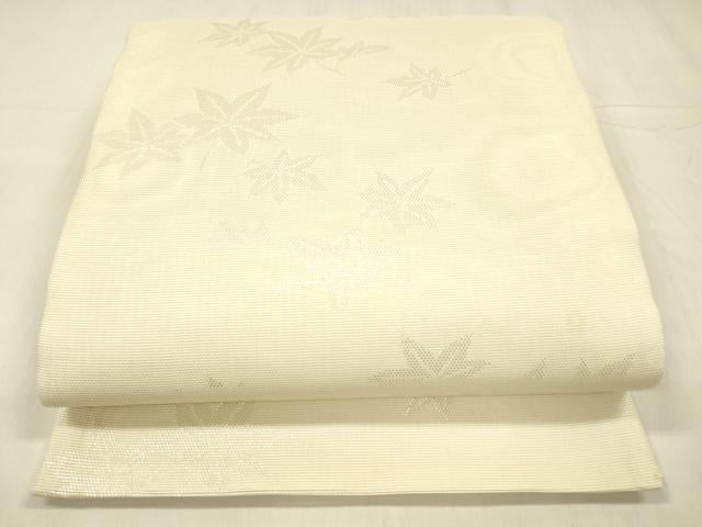 平和屋着物＊夏物 六通柄袋帯 舞葉文 銀糸 正絹 逸品 DABD6711cm