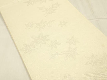 平和屋着物＊夏物 六通柄袋帯 舞葉文 銀糸 正絹 逸品 DABD6711cm