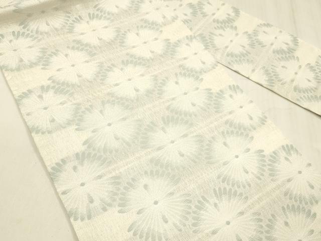 平和屋着物＊夏物 西陣 華翔苑謹製 九寸名古屋帯 舞花文 銀糸 証紙付き 正絹 逸品 DABD6713cm
