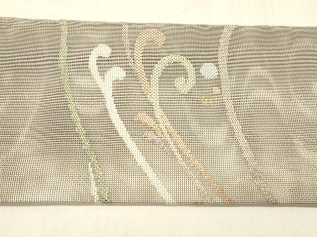 平和屋着物＊夏物 つけ帯 流水文 金銀糸 正絹 逸品 DABD6715cm