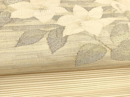 平和屋着物＊夏物 西陣 絽綴れ つけ帯 草花文 金銀糸 正絹 逸品 DABD6717cm