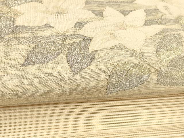 平和屋着物＊夏物 西陣 絽綴れ つけ帯 草花文 金銀糸 正絹 逸品 DABD6717cm