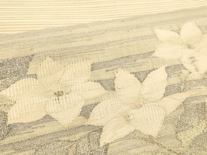 平和屋着物＊夏物 西陣 絽綴れ つけ帯 草花文 金銀糸 正絹 逸品 DABD6717cm