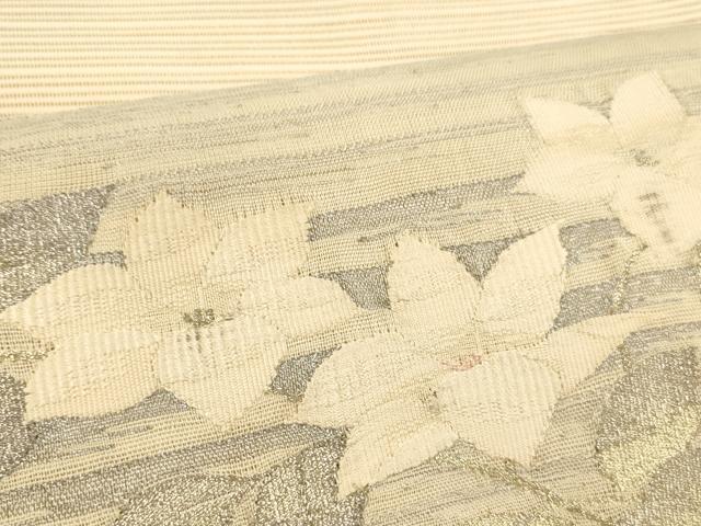 平和屋着物＊夏物 西陣 絽綴れ つけ帯 草花文 金銀糸 正絹 逸品 DABD6717cm