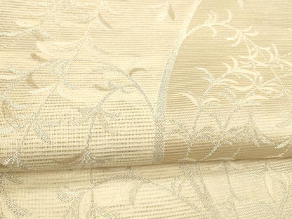 平和屋着物＊夏物 六通柄袋帯 玉すだれ 枝葉文 銀糸 正絹 逸品 DABD6723cm