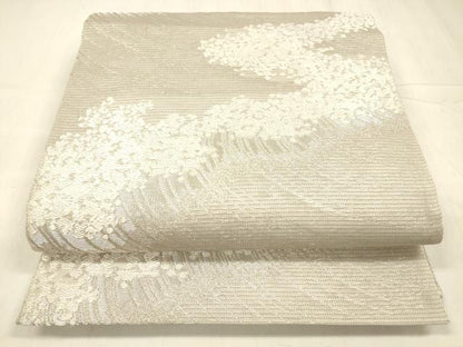 平和屋着物＊夏物 松尾光琳 六通柄袋帯 立波文 銀糸 正絹 逸品 DABD6726cm