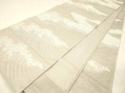 平和屋着物＊夏物 松尾光琳 六通柄袋帯 立波文 銀糸 正絹 逸品 DABD6726cm