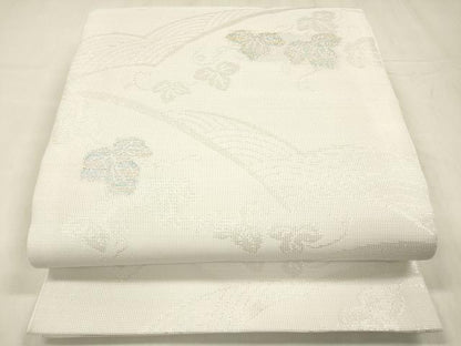 平和屋着物＊夏物 六通柄袋帯 流水蔦の葉文 銀糸 DABD6727cm