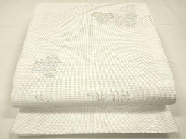 平和屋着物＊夏物 六通柄袋帯 流水蔦の葉文 銀糸 DABD6727cm