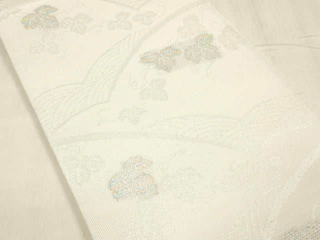 平和屋着物＊夏物 六通柄袋帯 流水蔦の葉文 銀糸 DABD6727cm