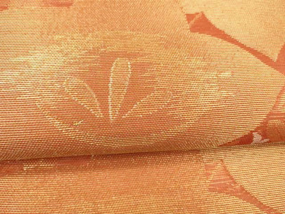 平和屋着物＊夏物 六通柄 本袋帯 草花文 金銀糸 正絹 逸品 DABD6728cm