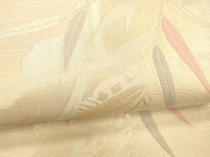 平和屋着物＊夏物 六通柄袋帯 流水渡橋草葉文 金糸 正絹 逸品 DABD6729cm