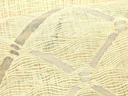 平和屋着物＊夏物 八寸名古屋帯 籬文 銀糸 正絹 逸品 DABD6732cm