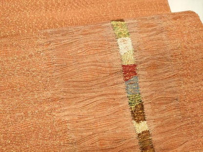 平和屋着物＊夏物 太鼓柄袋帯 抽象文様 金銀糸 正絹 逸品 DABD6734cm