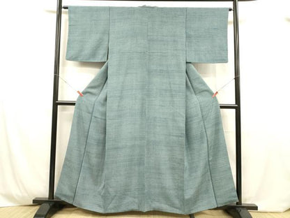平和屋着物■江戸小紋 万筋 藍色×白色 正絹 逸品 DABD6737cm