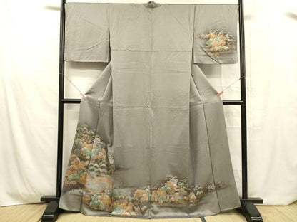 平和屋着物■訪問着 風景文 金銀彩 正絹 逸品 DABD6743cm