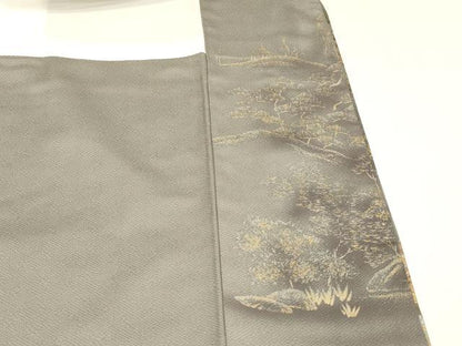 平和屋着物■訪問着 風景文 金銀彩 正絹 逸品 DABD6743cm
