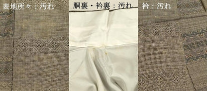 平和屋着物■本場大島紬　9マルキ　横段花菱文　正絹　逸品　DABD6784cm