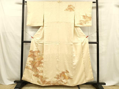 平和屋着物■訪問着　立波文　金彩　正絹　逸品　DABD6830cm
