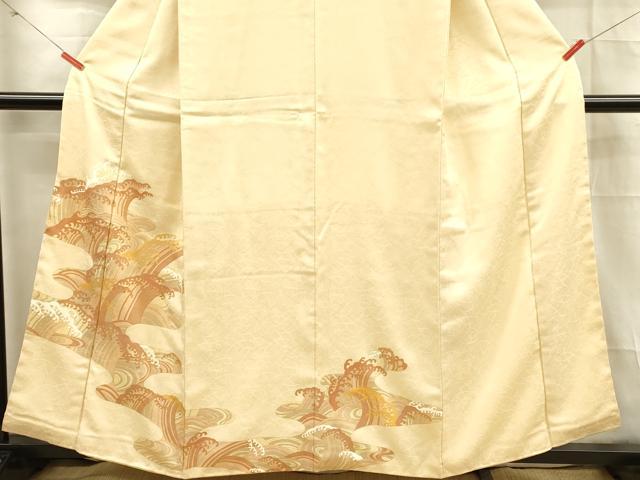 平和屋着物■訪問着　立波文　金彩　正絹　逸品　DABD6830cm