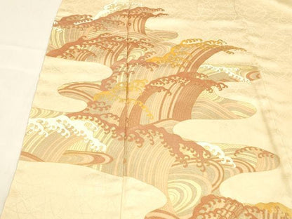 平和屋着物■訪問着　立波文　金彩　正絹　逸品　DABD6830cm