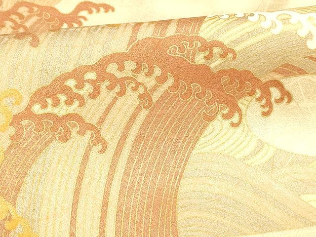 平和屋着物■訪問着　立波文　金彩　正絹　逸品　DABD6830cm