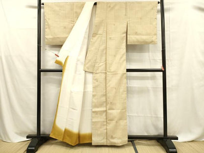 平和屋着物■上質な紬　舞花文　正絹　逸品　DABD6832cm
