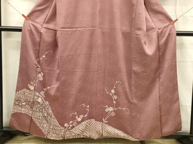 平和屋着物■訪問着　鹿の子花唐草文　正絹　逸品　DABD6835cm