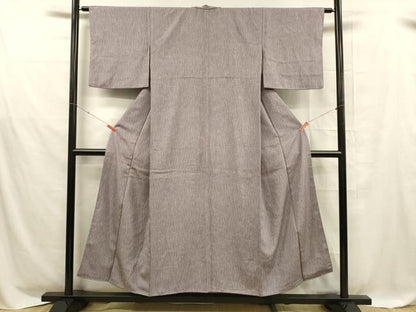 平和屋着物■上質な小紋　草葉文　正絹　逸品　DABD6841cm