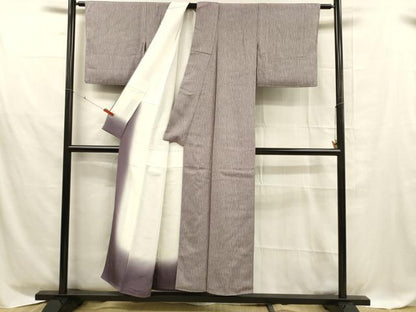 平和屋着物■上質な小紋　草葉文　正絹　逸品　DABD6841cm