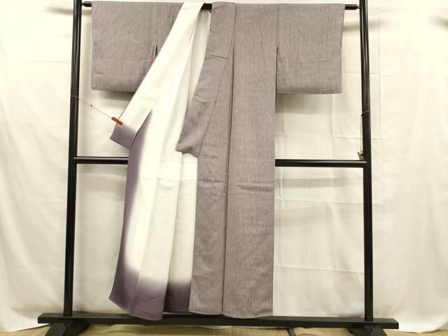平和屋着物■上質な小紋　草葉文　正絹　逸品　DABD6841cm