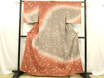 平和屋着物■訪問着　舞花文　暈し染め　正絹　逸品　DABD6844cm