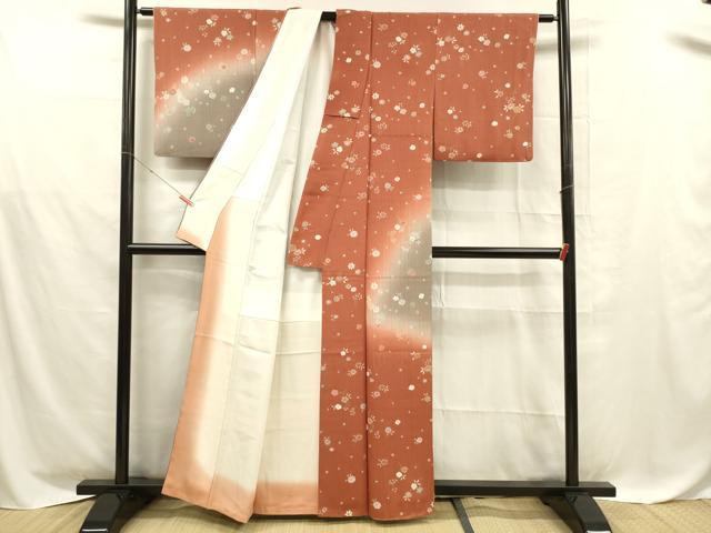 平和屋着物■訪問着　舞花文　暈し染め　正絹　逸品　DABD6844cm