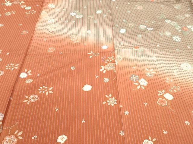 平和屋着物■訪問着　舞花文　暈し染め　正絹　逸品　DABD6844cm