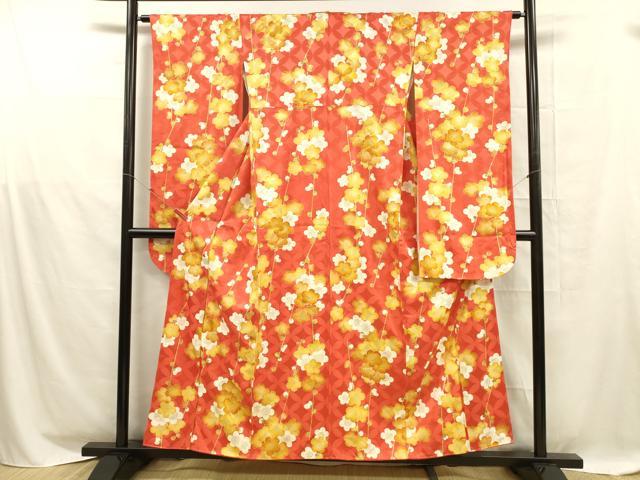 平和屋着物■豪華振袖　枝梅文　金彩　正絹　逸品　DABD6846cm