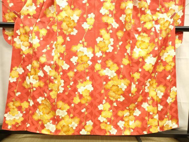 平和屋着物■豪華振袖　枝梅文　金彩　正絹　逸品　DABD6846cm