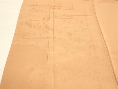 平和屋着物■豪華色留袖　作家物　神田祭　深支子色　正絹　逸品　DABD6847cm