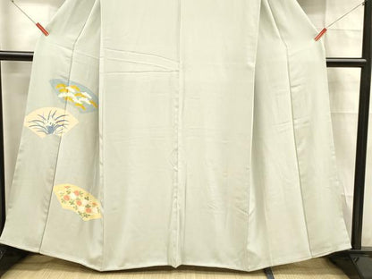 平和屋着物■豪華色留袖　地紙草花文　正絹　逸品　DABD6849cm