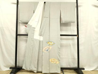 平和屋着物■豪華色留袖　地紙草花文　正絹　逸品　DABD6849cm